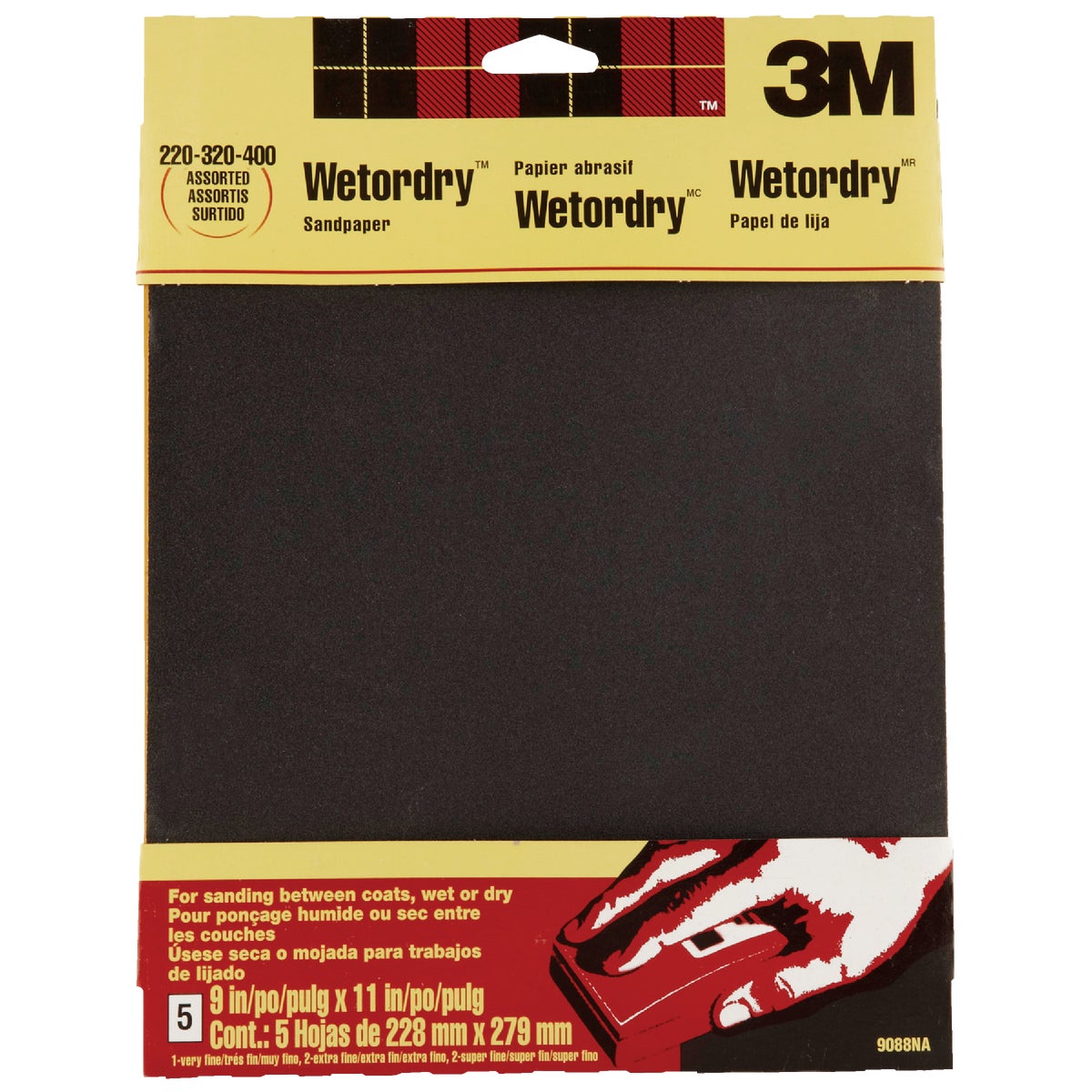5PK ASTD WET SANDPAPER - 9088 by 3m Co