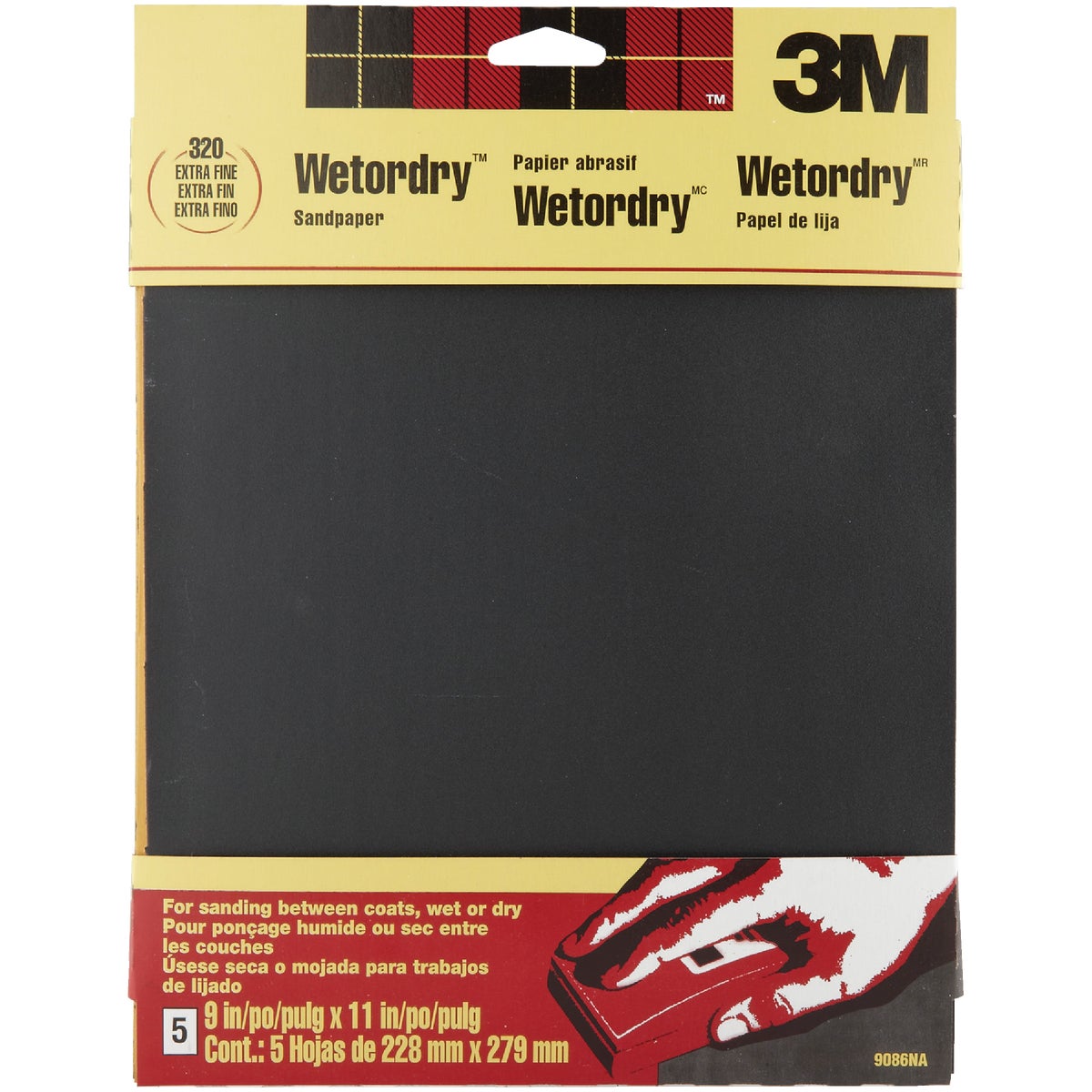5PK XFINE WET SANDPAPER - 9086 by 3m Co