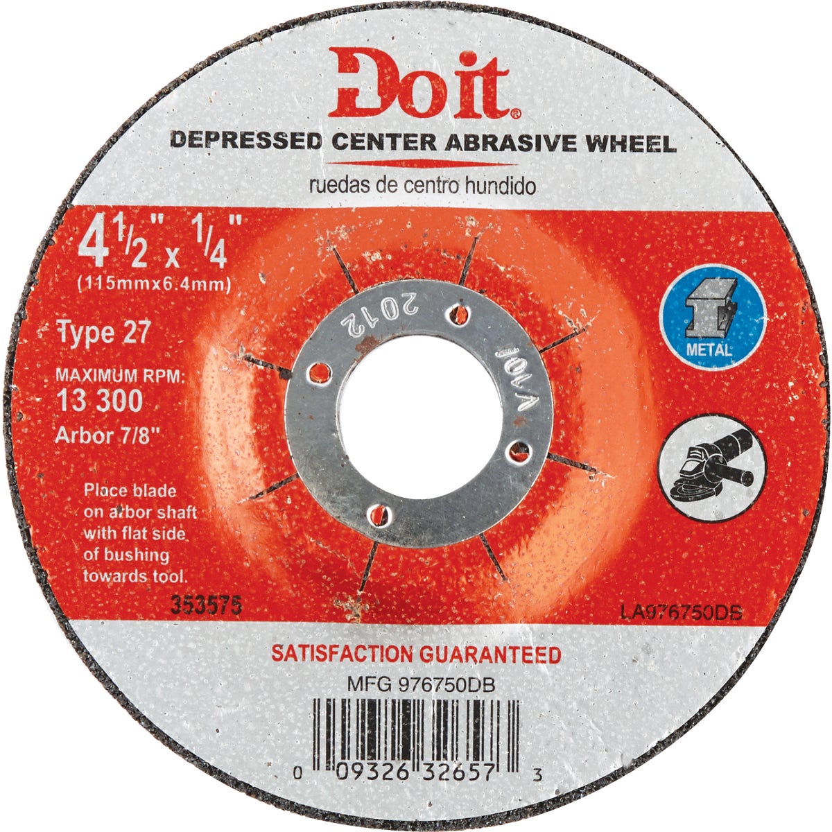 4-1/2X1/4 METAL WHEEL - 976750DB by Mibro/gs