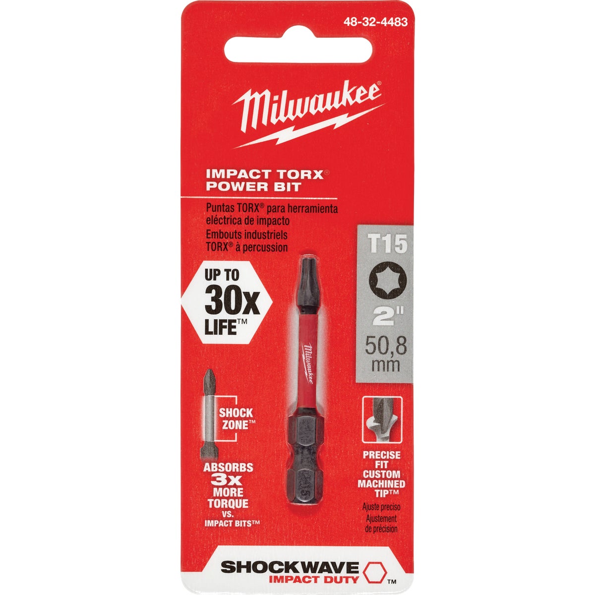 T15 2" TORX POWER BIT - 48324483 by Milwaukee Accessory