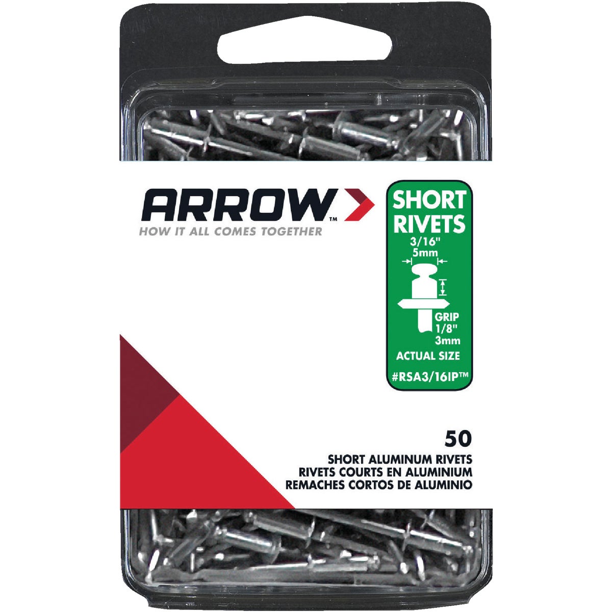 3/16X1/8 ALUM RIVET - RSA3/16IP by Arrow Fastener Co
