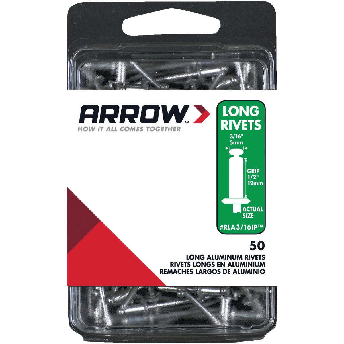 3/16X1/2 ALUM RIVET - RLA3/16IP by Arrow Fastener Co