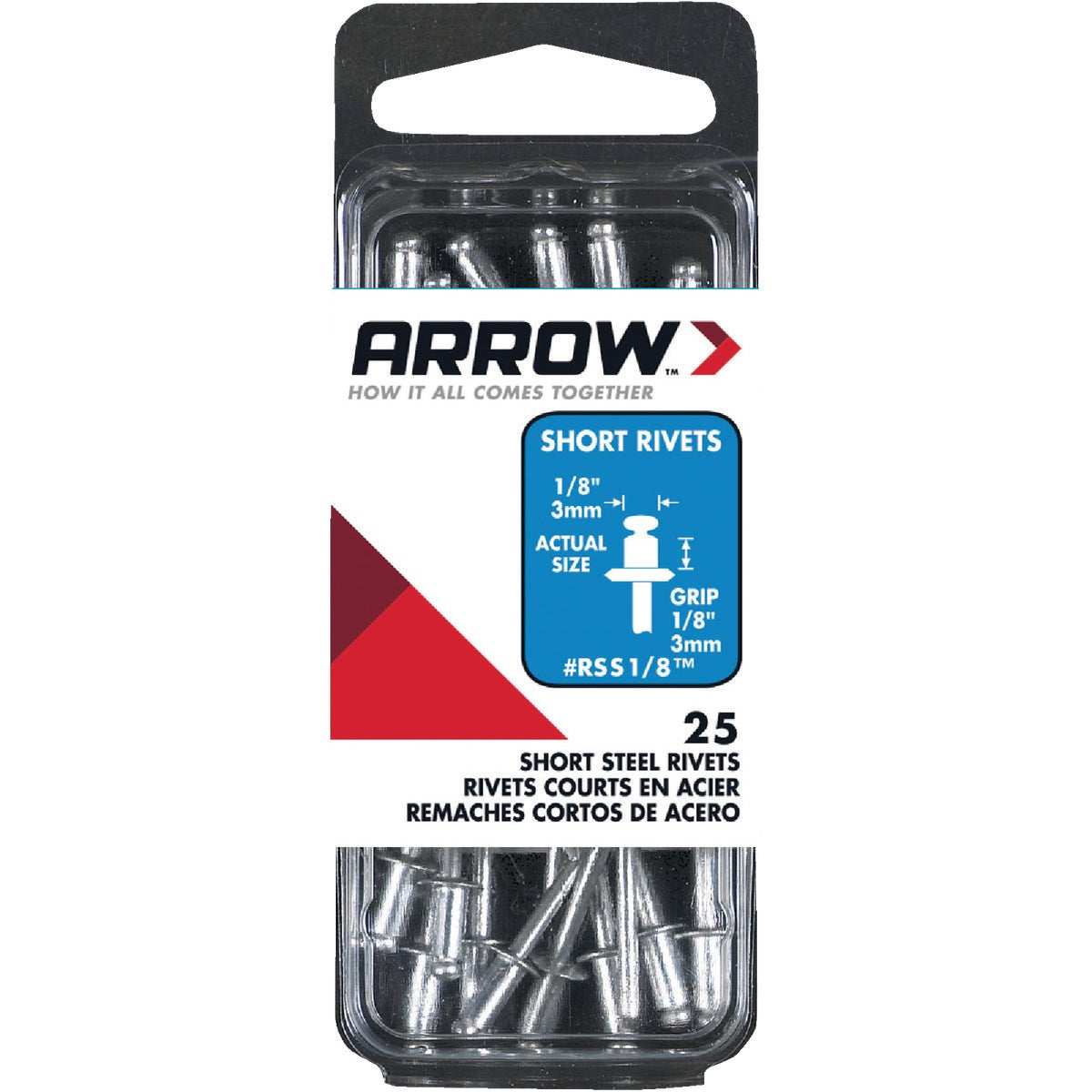 1/8X1/8 STL RIVET - RSS1/8 by Arrow Fastener Co