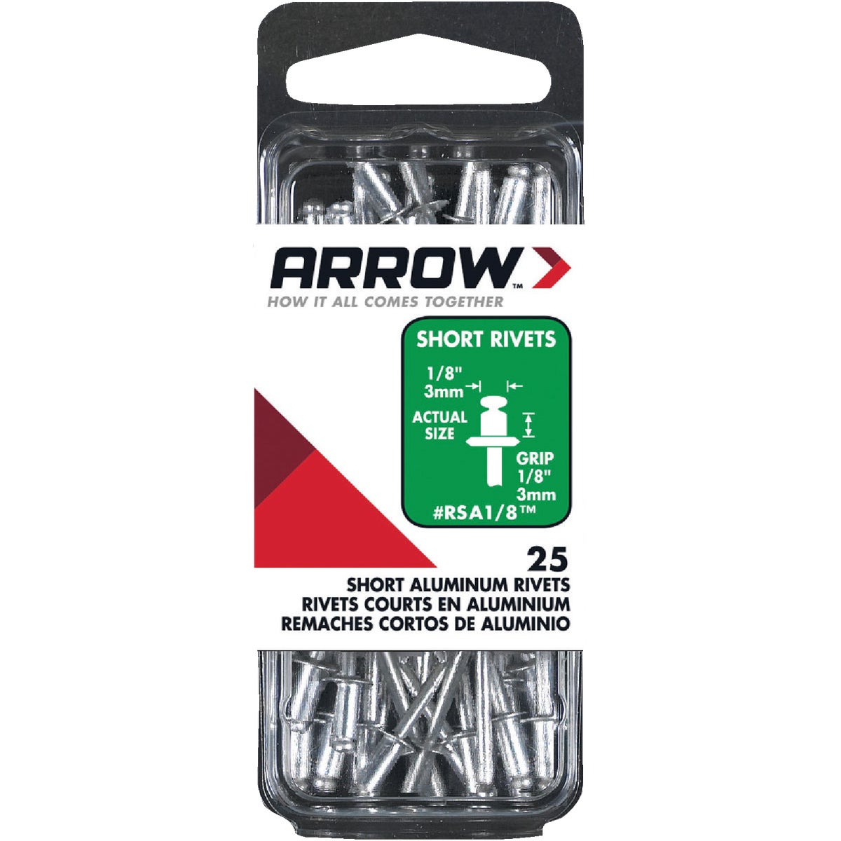 1/8X1/8 ALUM RIVET - RSA1/8 by Arrow Fastener Co