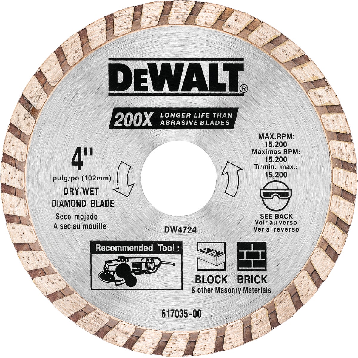 4" MASONRY BLADE - DW4724 by DeWalt