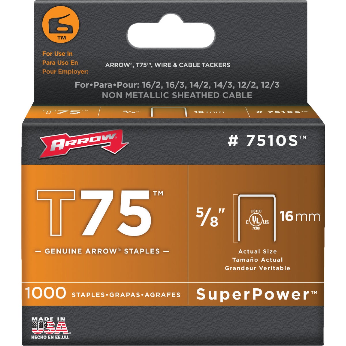 5/8" WIRE STAPLE - 7510S by Arrow Fastener Co