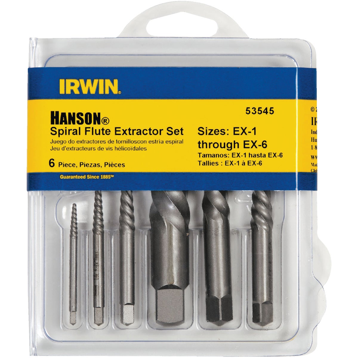 6PC SCREW EXTRACTOR SET - 53545 by Irwin Industr Tool
