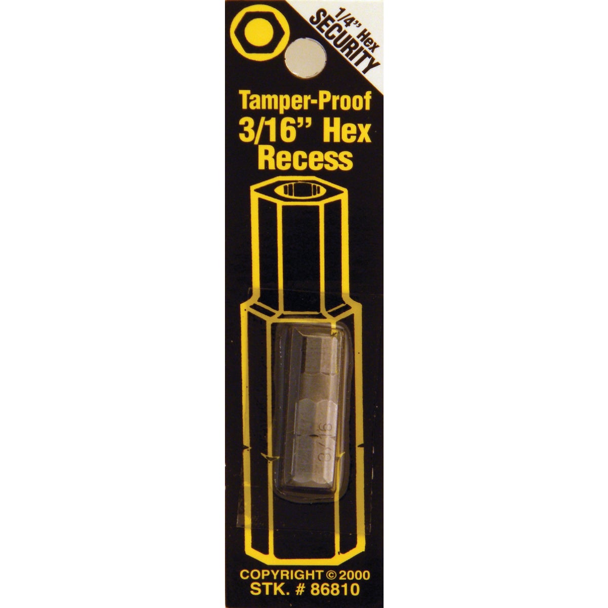 3/16" HEX SECURITY BIT - 86810 by Bwt Inc