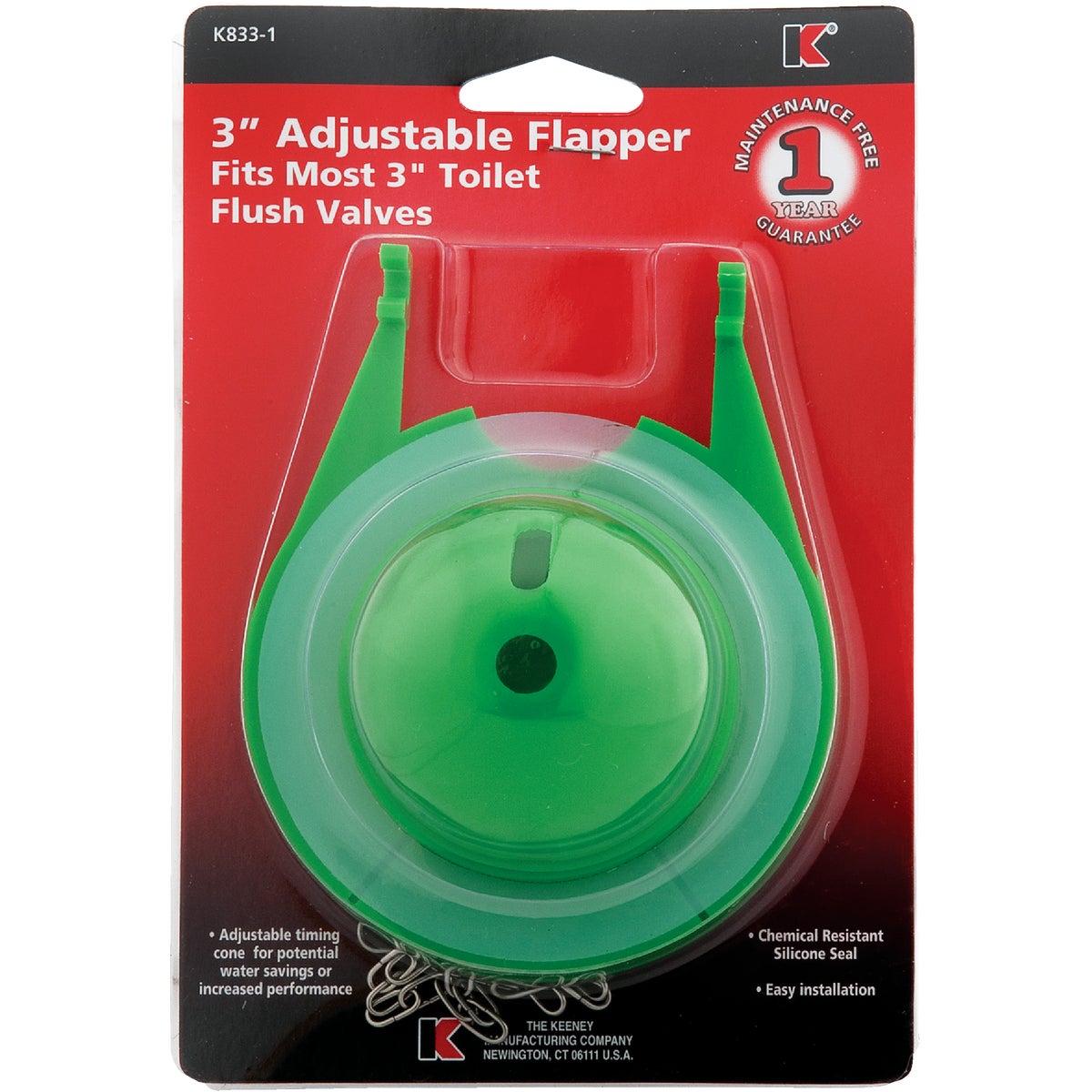 3" ADJUSTABLE FLAPPER - K833-1 by Plumb Pak/keeney Mfg