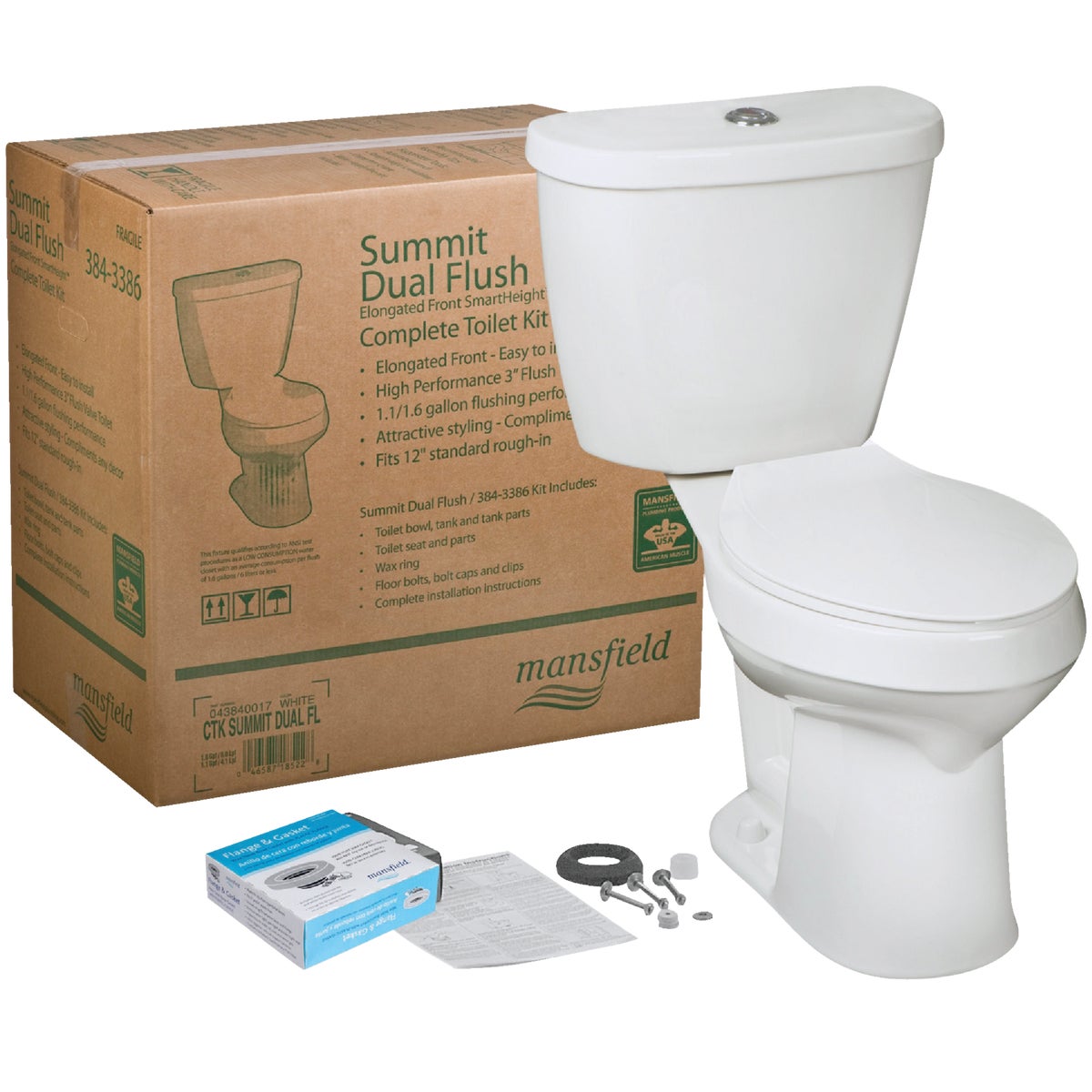 DUAL-FLUSH SUMMIT TOILET - 043840017 by Mansfield Plumbing