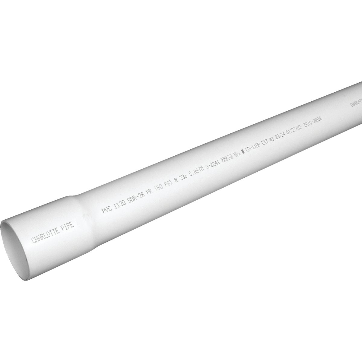11/2"X20' SDR26 PVC PIPE - PVC 16015B 0600HC by Charlotte Pipe
