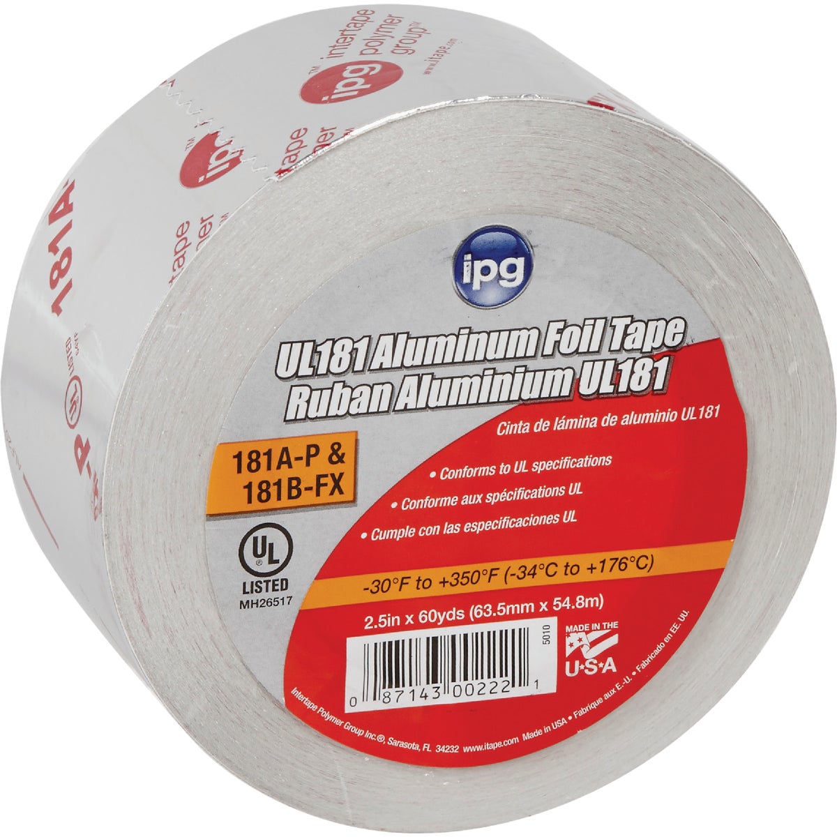 2.5"X60YD ALUM FOIL TAPE - 5010 by Intertape Polymer