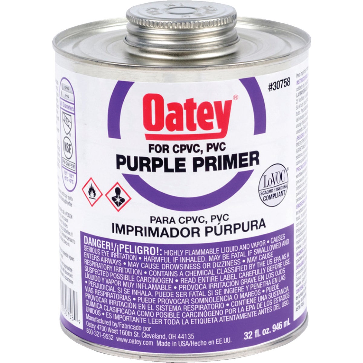 QUART PURPLE PRIMER - 30758 by Oatey Scs