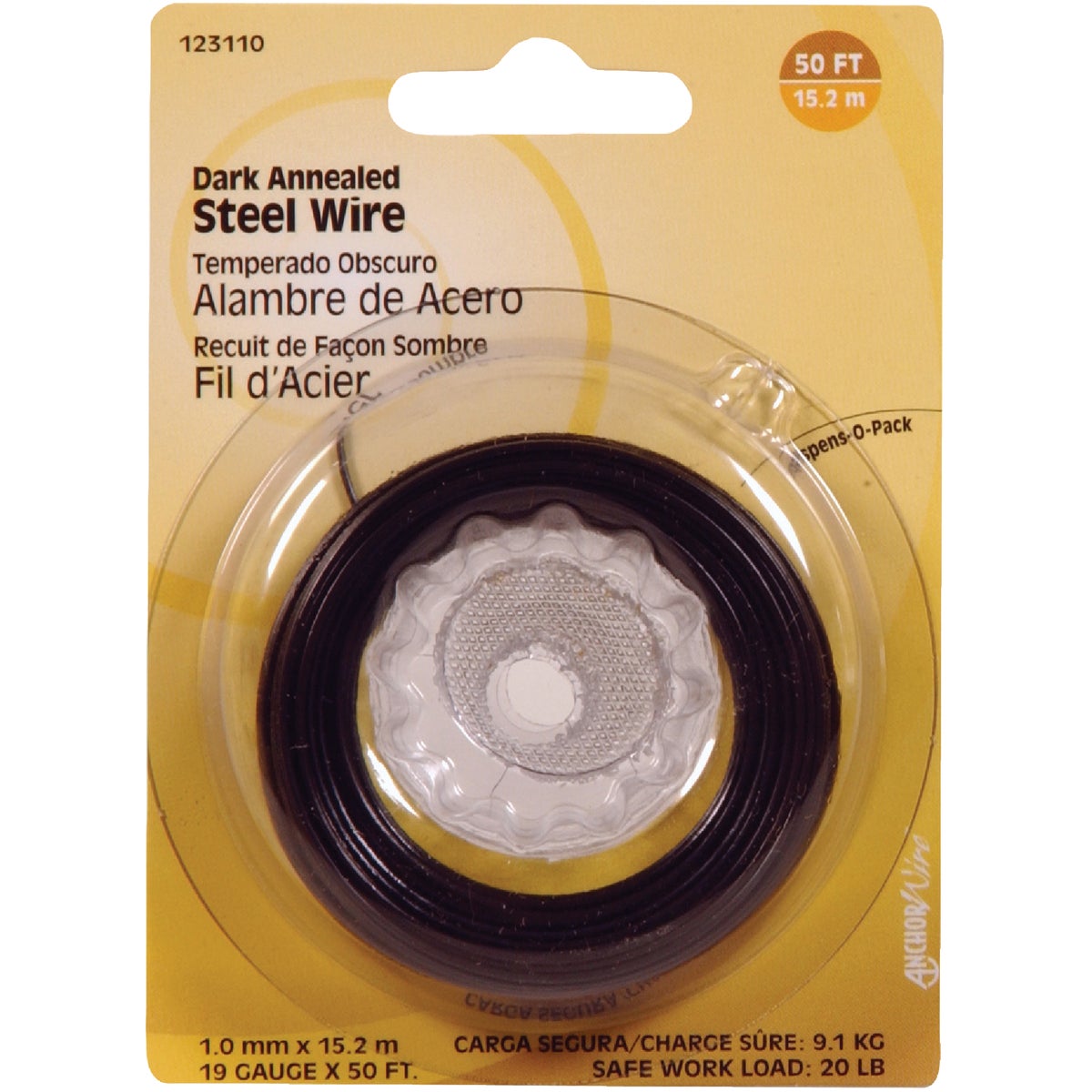 50' 19G BLACK WIRE - 123110 by Hillman Fastener