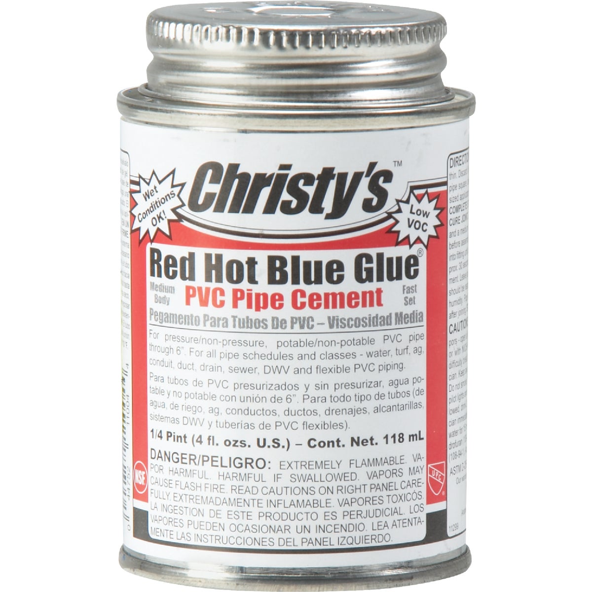 1/4PT LOW VOC PVC CEMENT - RH-RHBV-QP by T Christy Enterprise