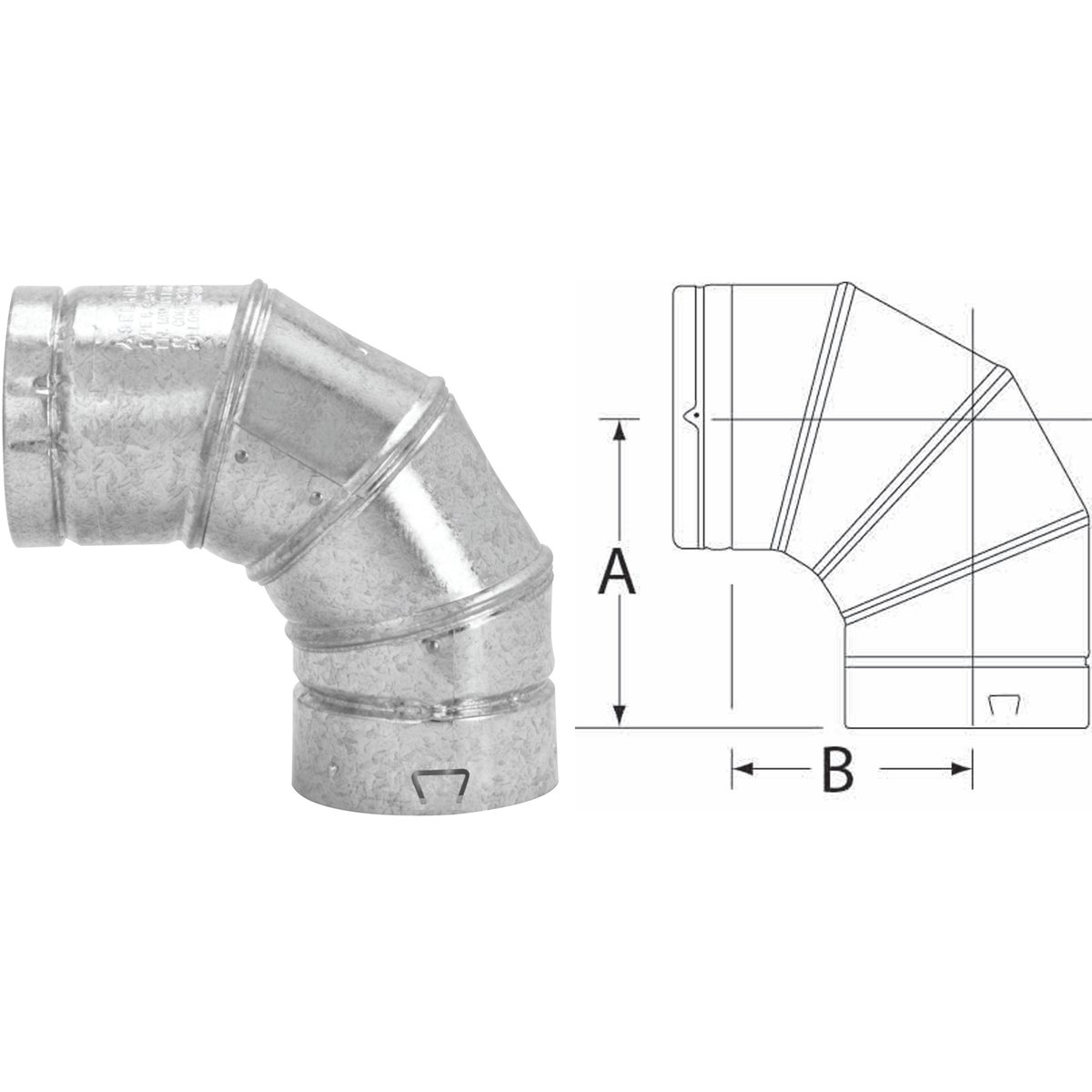 3" 90D ADJ DBL WAL ELBOW - 3RV-EL90 by Selkirk Corporation