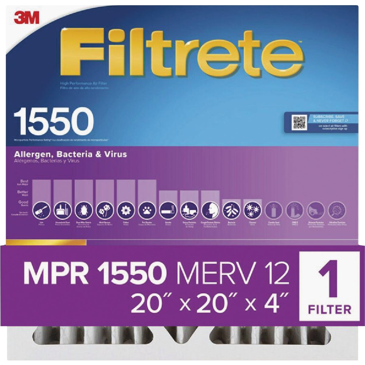 20X20X4 ADV ALLRG FILTER - DP02DC-4 by 3m Co