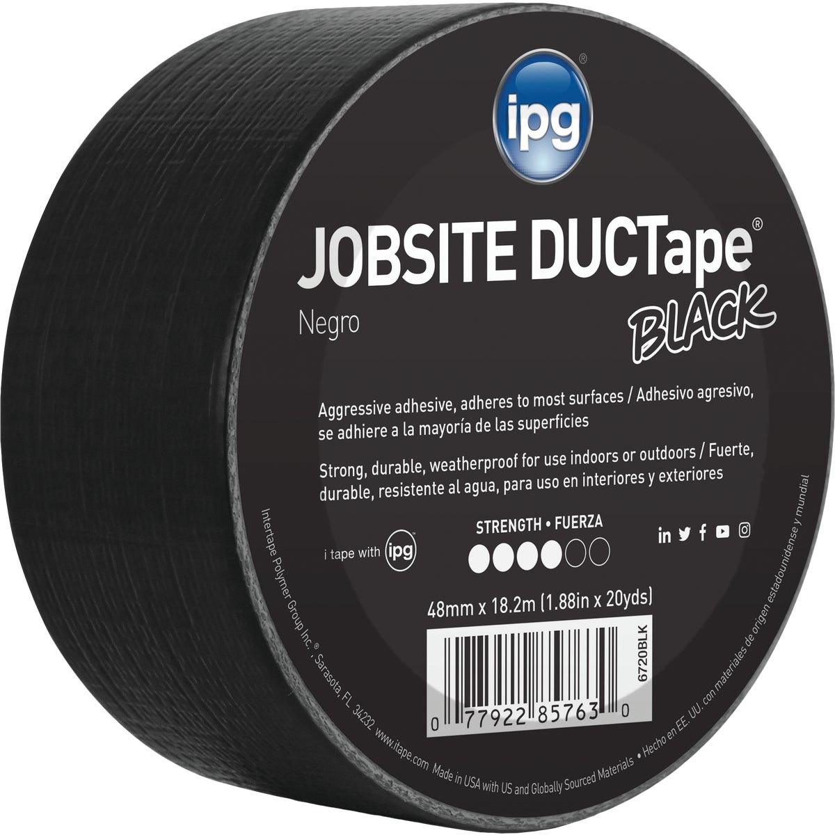20YDS DUCT TAPE BLACK - 6720BLK by Intertape Polymer