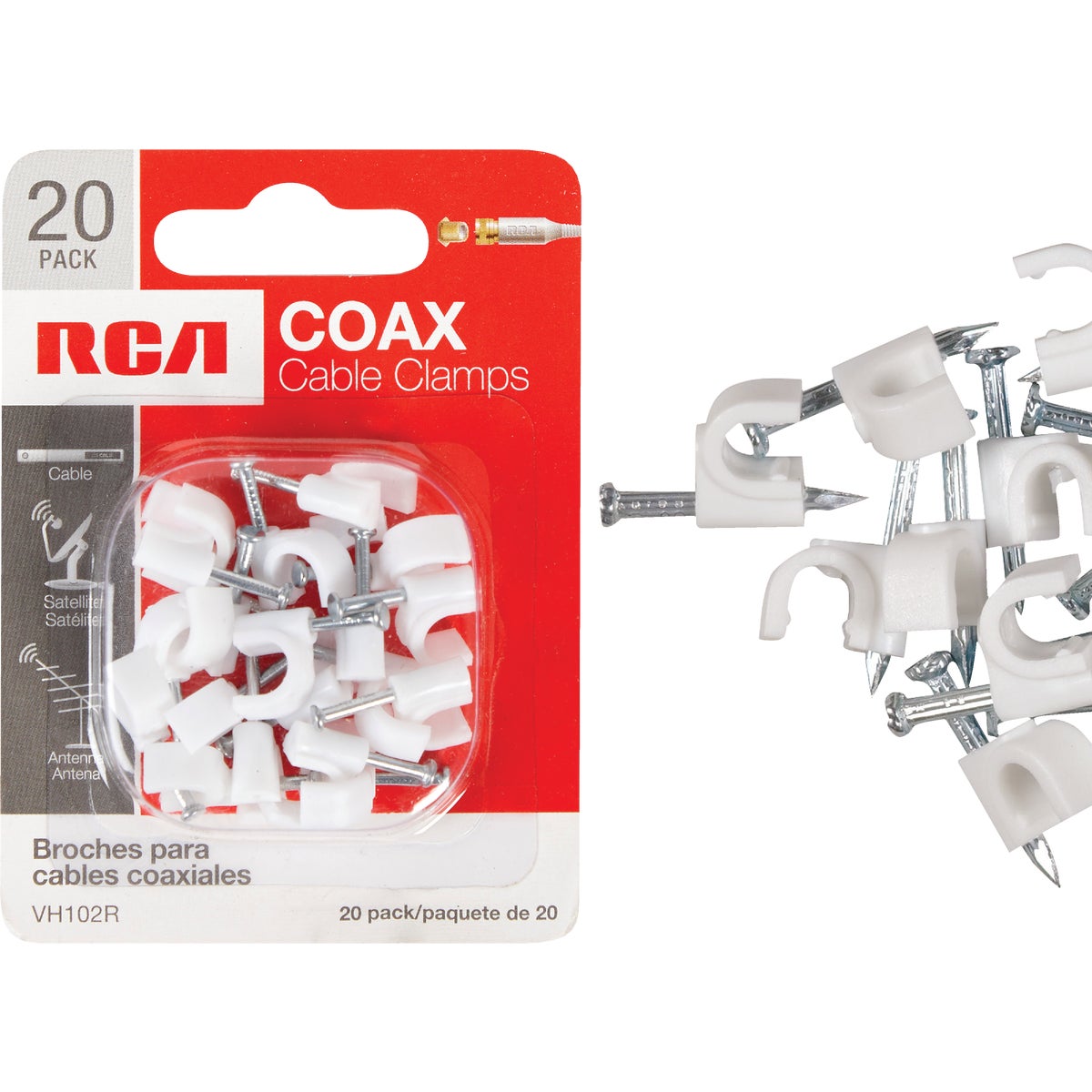 20PK COAX CABLE NAIL - VH102RV by Audiovox Accessories