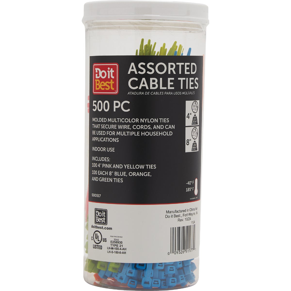500PC ASSORTED CABLE TIE - ZMX-BD01 by Do it Best