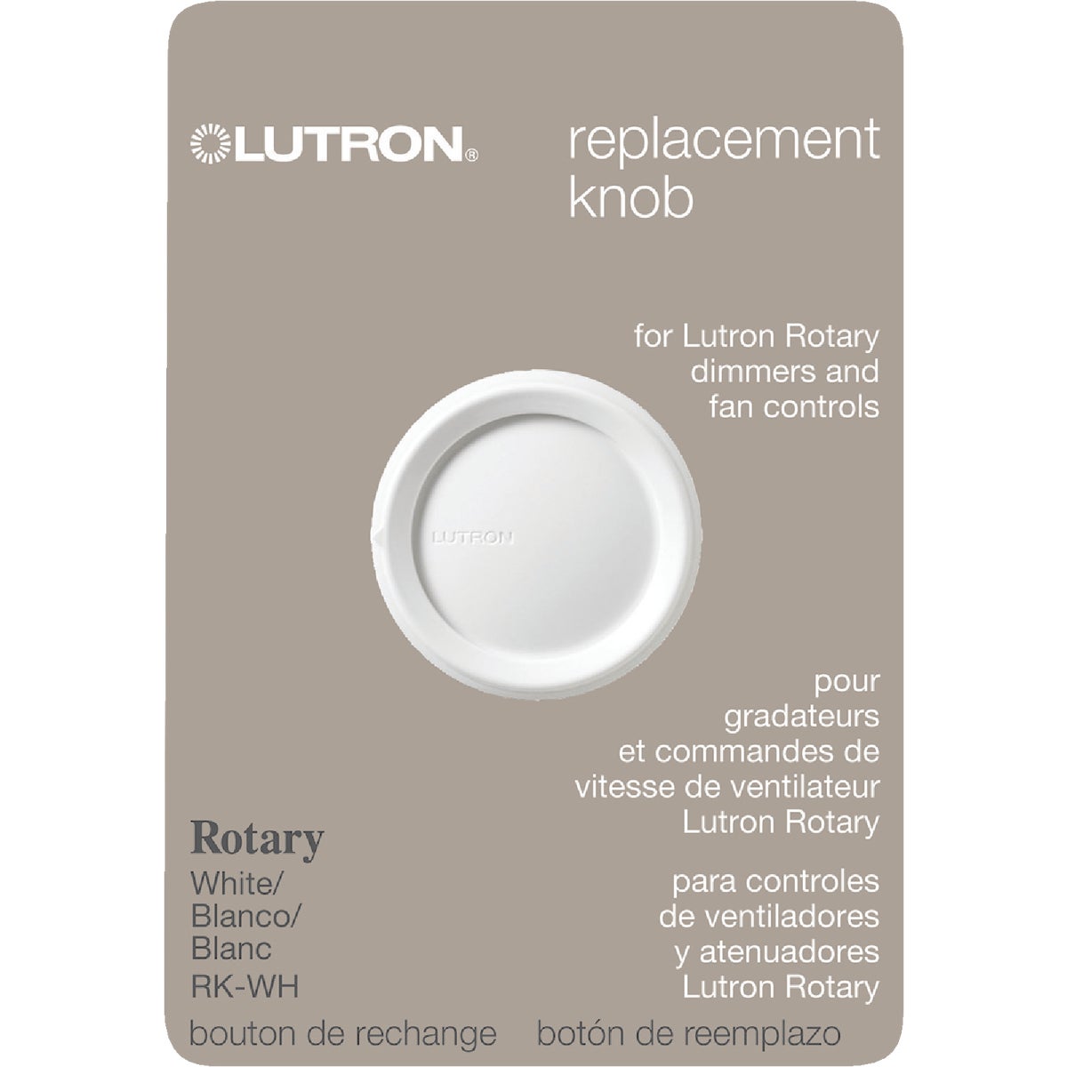 WHT ROTARY DIMMER KNOB - RK-WH by Lutron Elect Co Inc