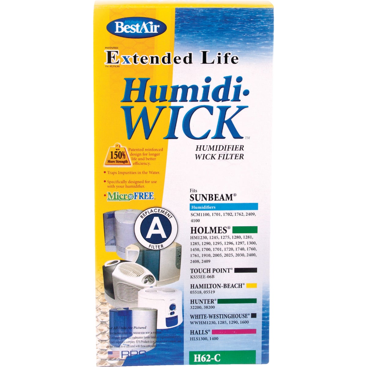 HUMIDIFIER WICK FILTER - H62/85 by Rps Products Inc