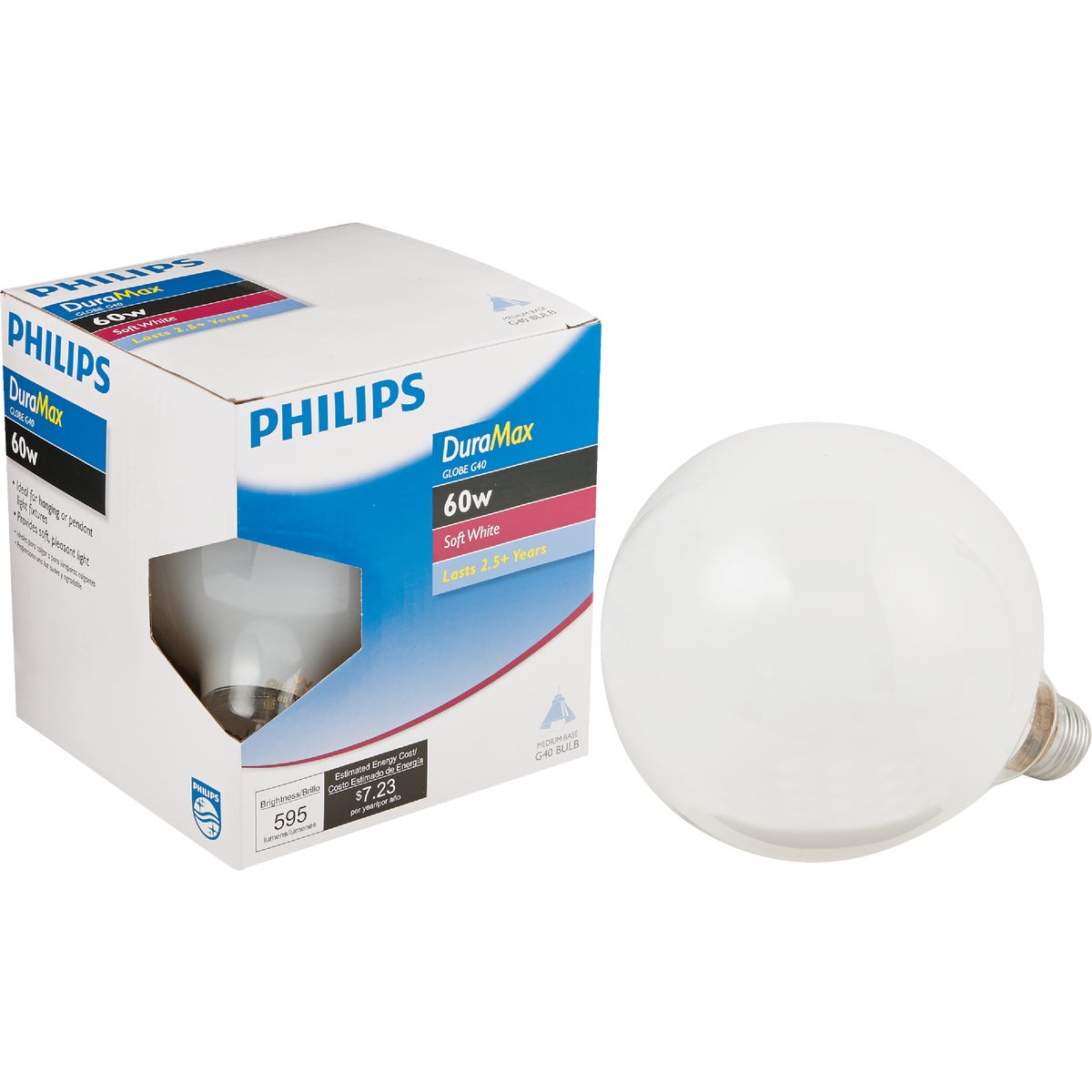 75W WHT 5" GLOBE BULB - 36193 75G40/W by G E Lighting