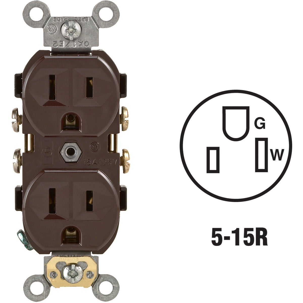 BRN DUPLEX OUTLET - S00-CR15-00S by Leviton Mfg Co