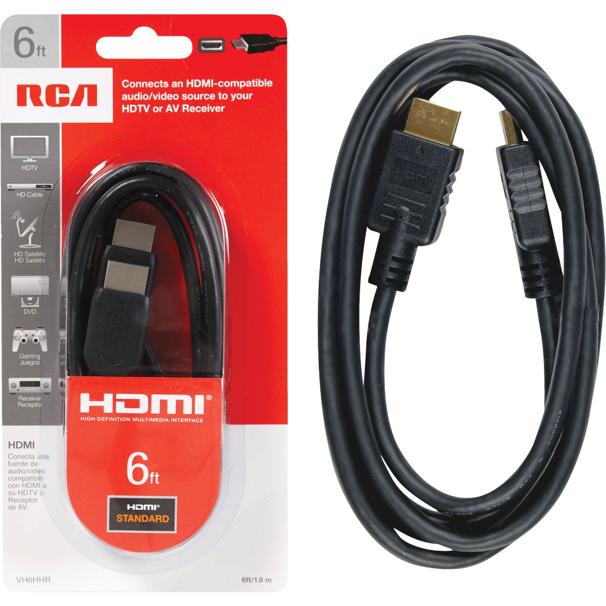 6' HDMI CABLE - VH6HHR by Audiovox Accessories