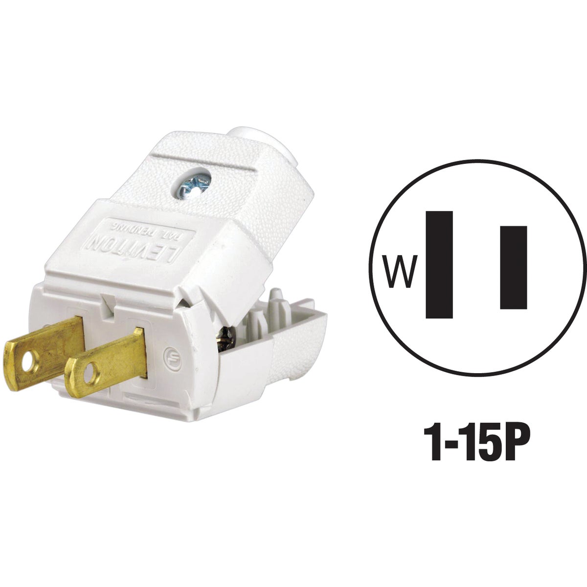 WHT CORD PLUG - 016001010WP by Leviton Mfg Co