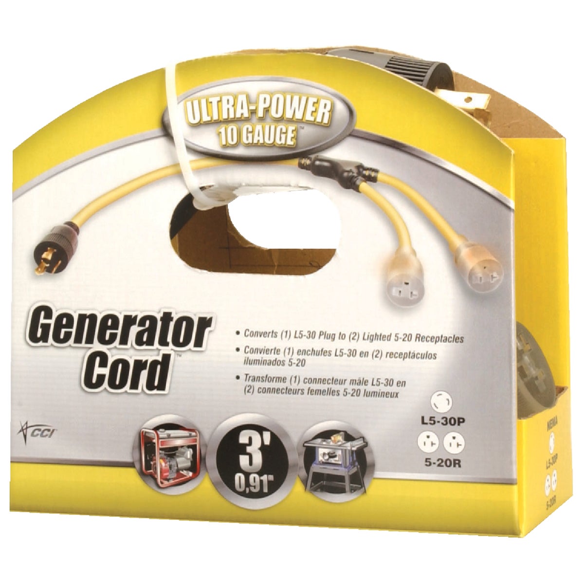 3' 10/3 GENERATOR CORD - 01915-88-02 by Woods Wire Coleman