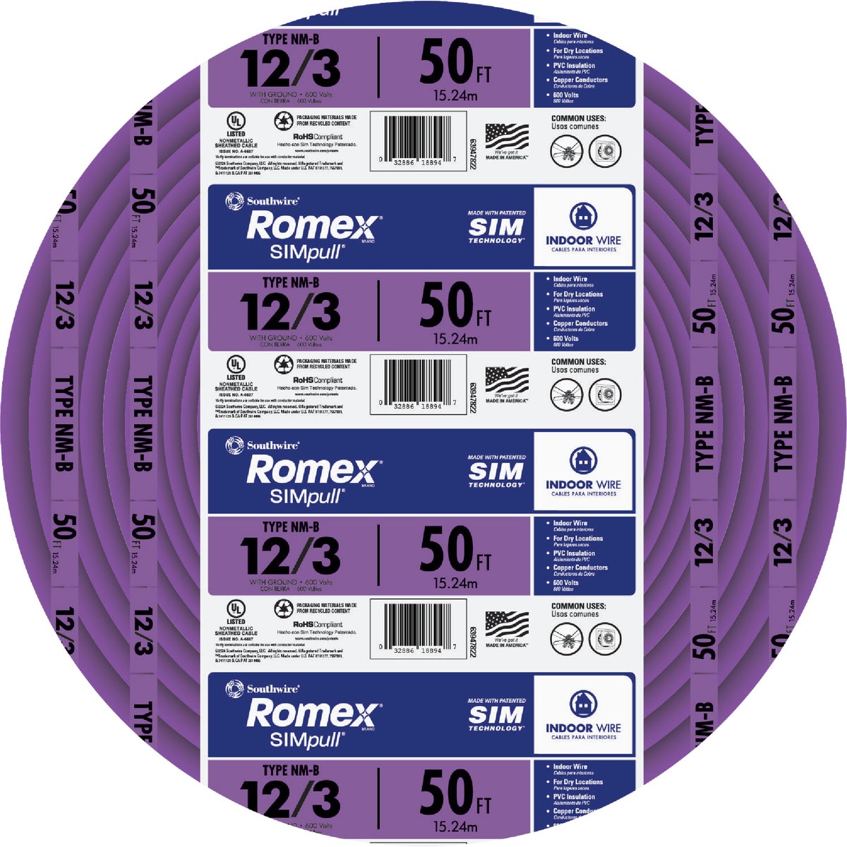 50' 12-3 NMW/G WIRE - 63947622 by Southwire Company