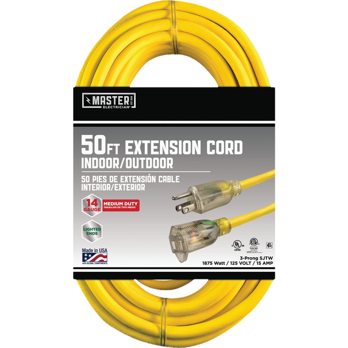 50' 14/3 LIGHTED CORD - 553058 by Coleman Cable Hwg
