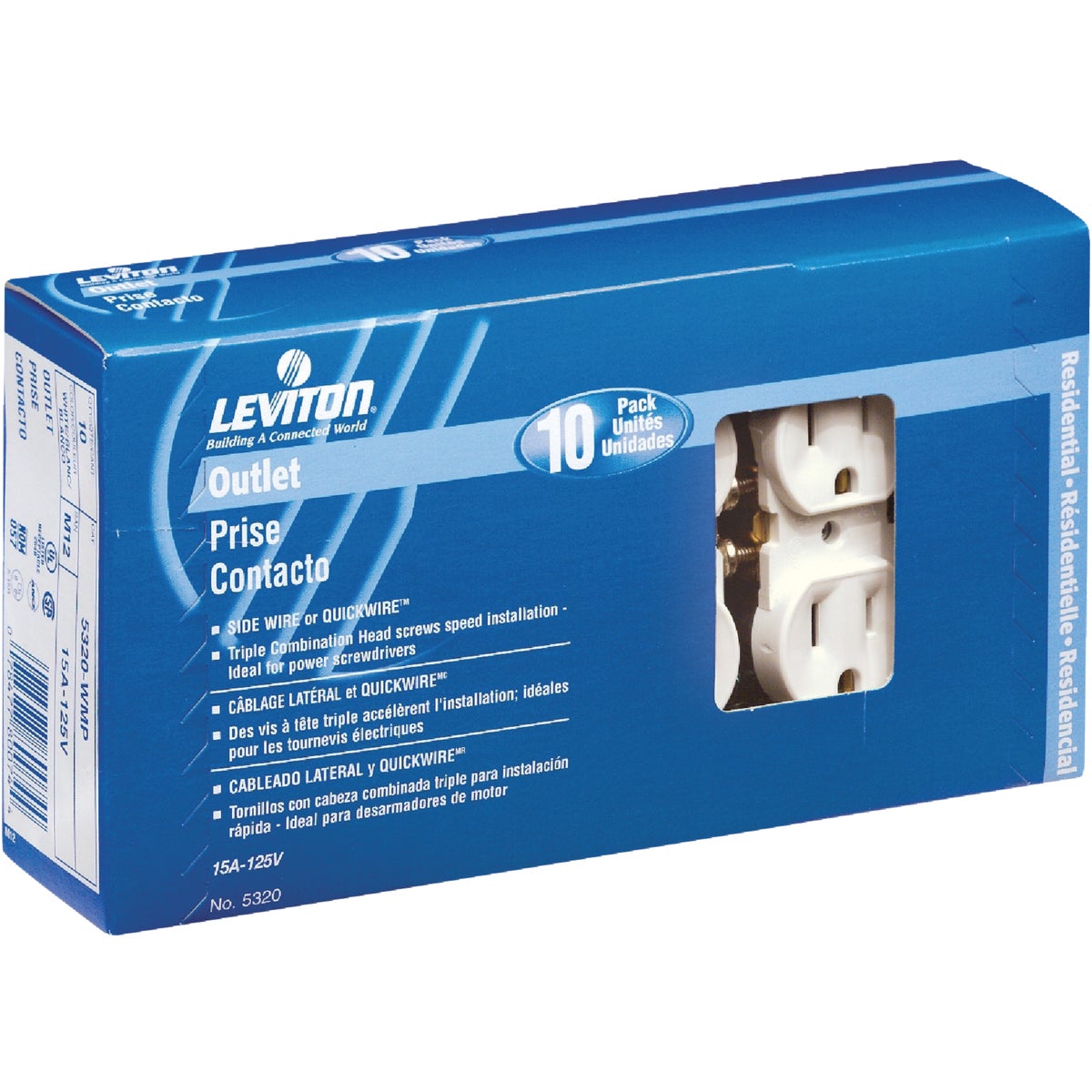 10PK IV DUPLEX RECEPT - M25-05320-IMP by Leviton Mfg Co