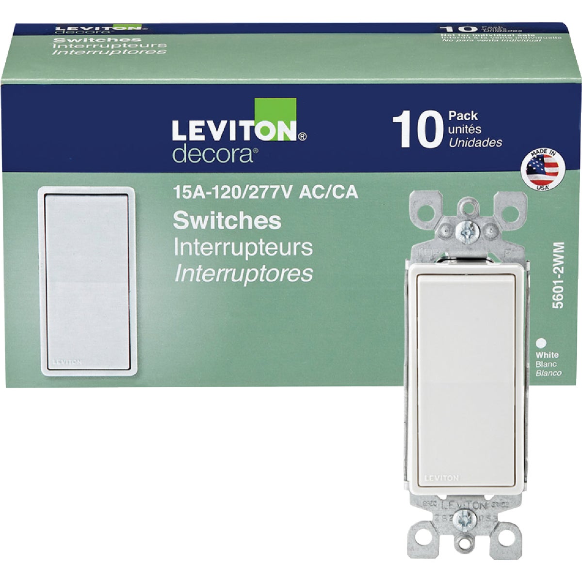 10PK WHT DECORA SWITCH - M32-5601-2WM by Leviton Mfg Co