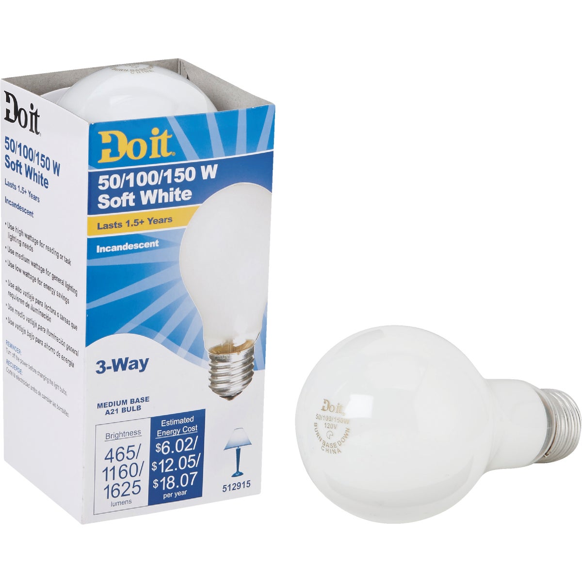 50-150W SW 3-WAY BULB - 97455 50/150-DIB by G E Private Label