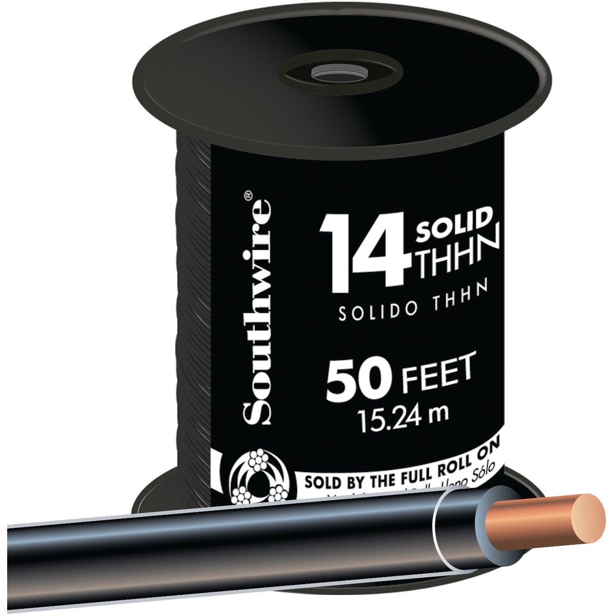 50' 14SOL BLK THHN WIRE - 11579017 by Southwire Company
