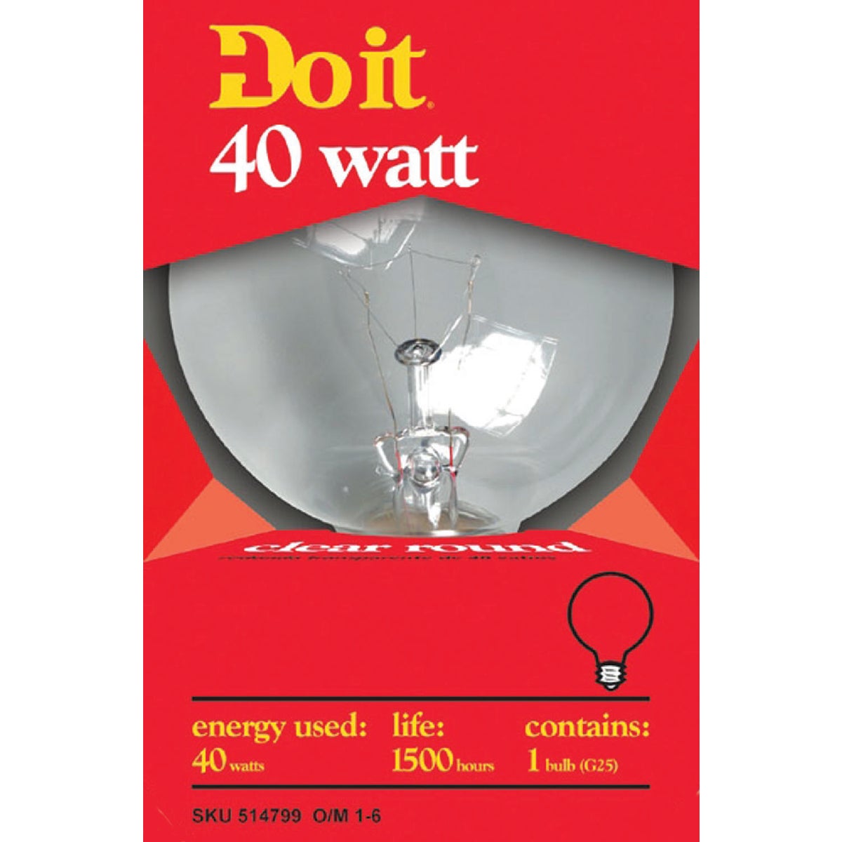40W CLR 3-1/8GLOBE BULB - 17859 40G25-DIB by G E Private Label