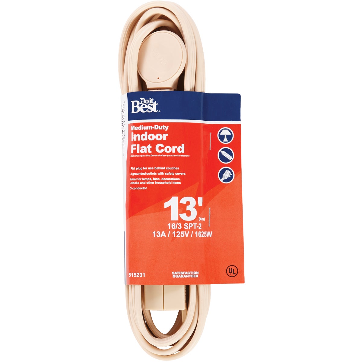 13' 16/3 BEIGE FLAT CORD - 552255 by Coleman Cable Import