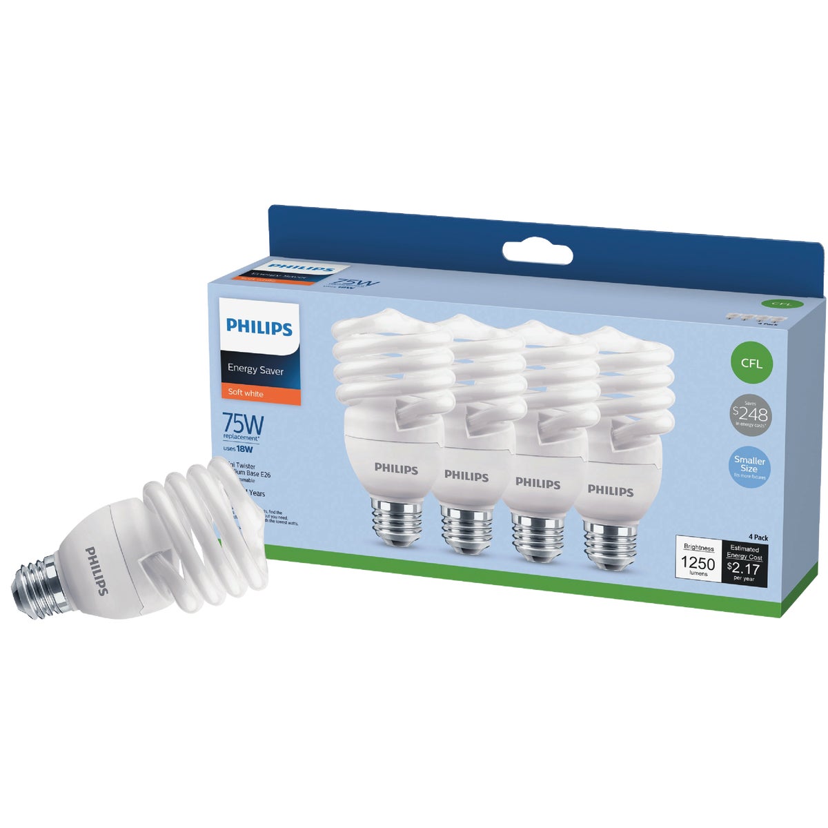 5PK 20W CFL BULB - 97249 FLE20HT3/2/SW-5PK by G E Lighting