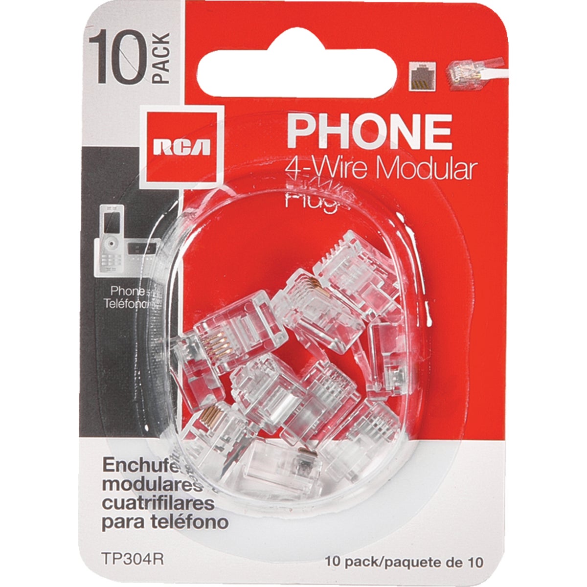 MODULAR 4 WIRE PLUGS - TP304RV by Audiovox Accessories