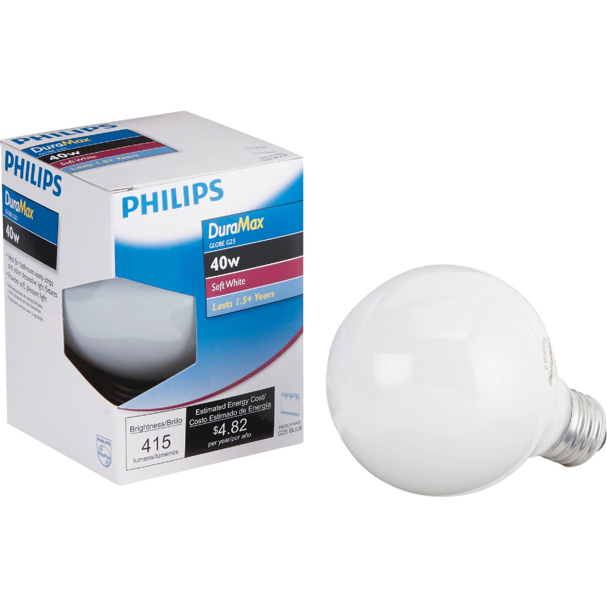 40W WHT 2-1/16GLOBE BULB - 44414 40GC/W by G E Lighting