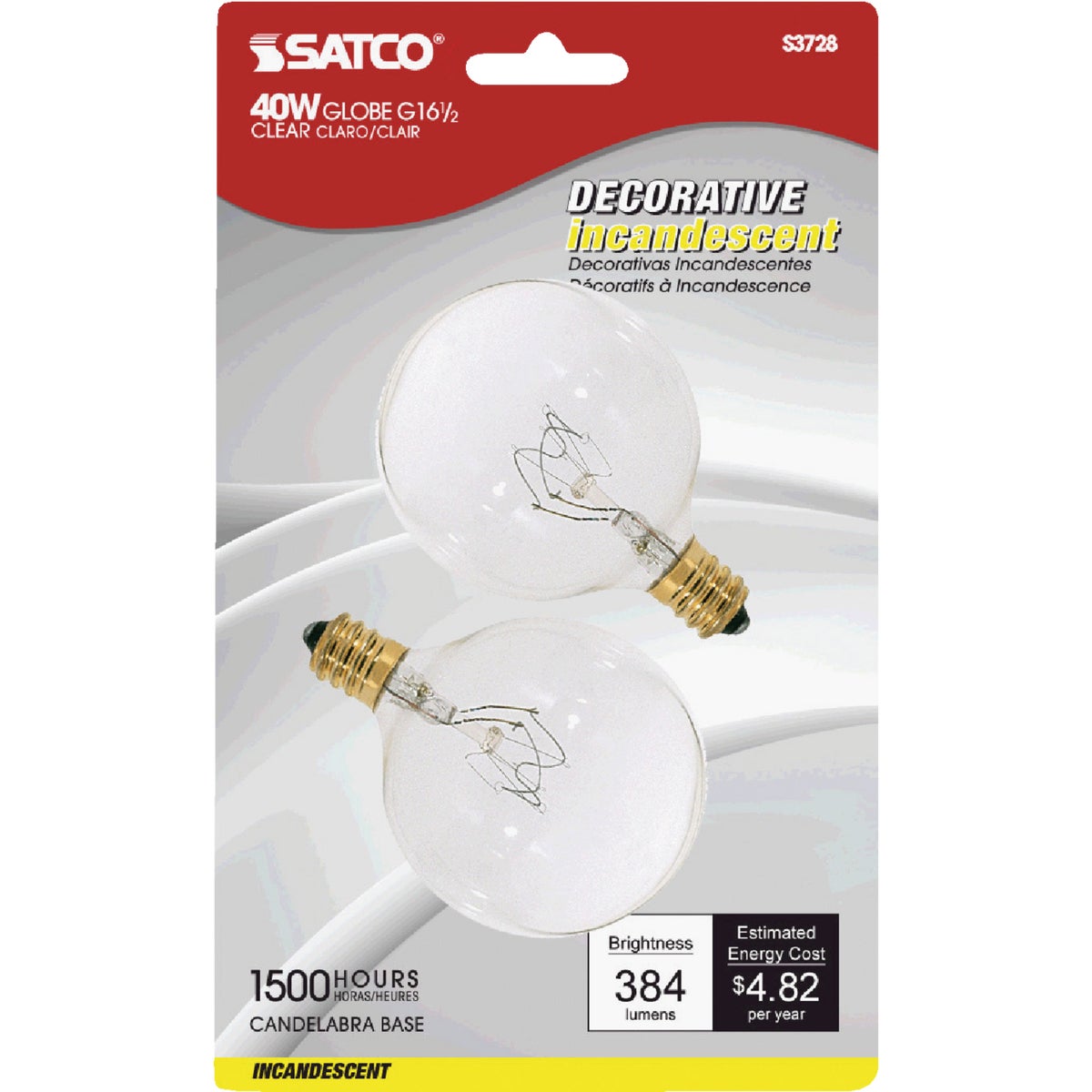 40W CLR 2-1/16GLOBE BULB - 17730 40GC by G E Lighting