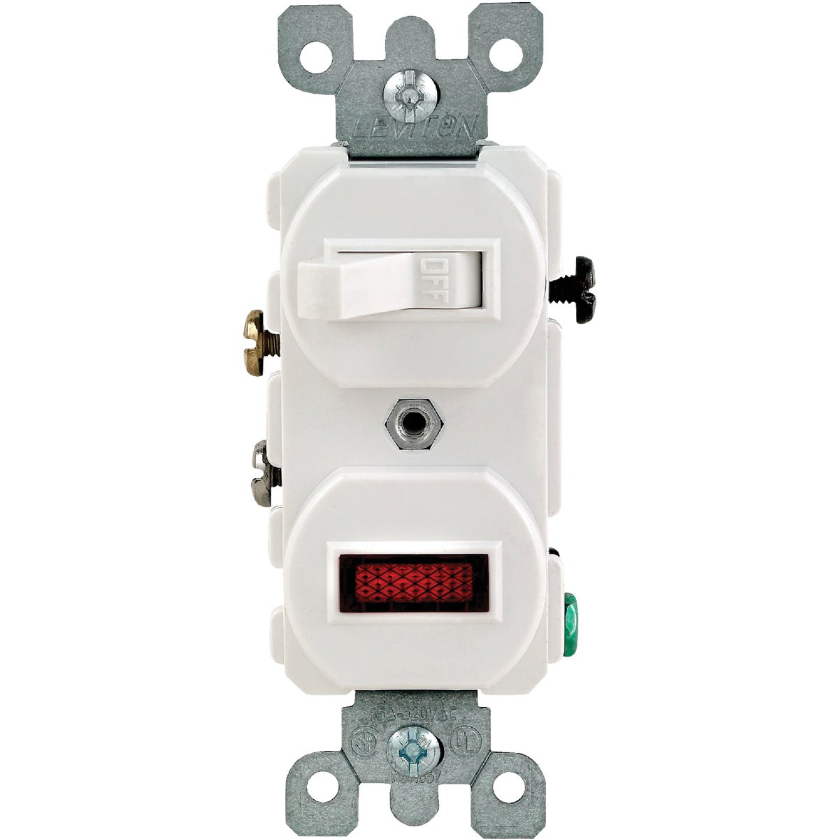 WHITE SWITCH/PILOT LIGHT - S04-05226-WS by Leviton Mfg Co