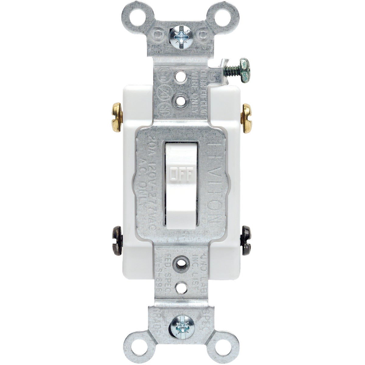 WHT 2-POLE GRND SWITCH - S04-CS220-2WS by Leviton Mfg Co