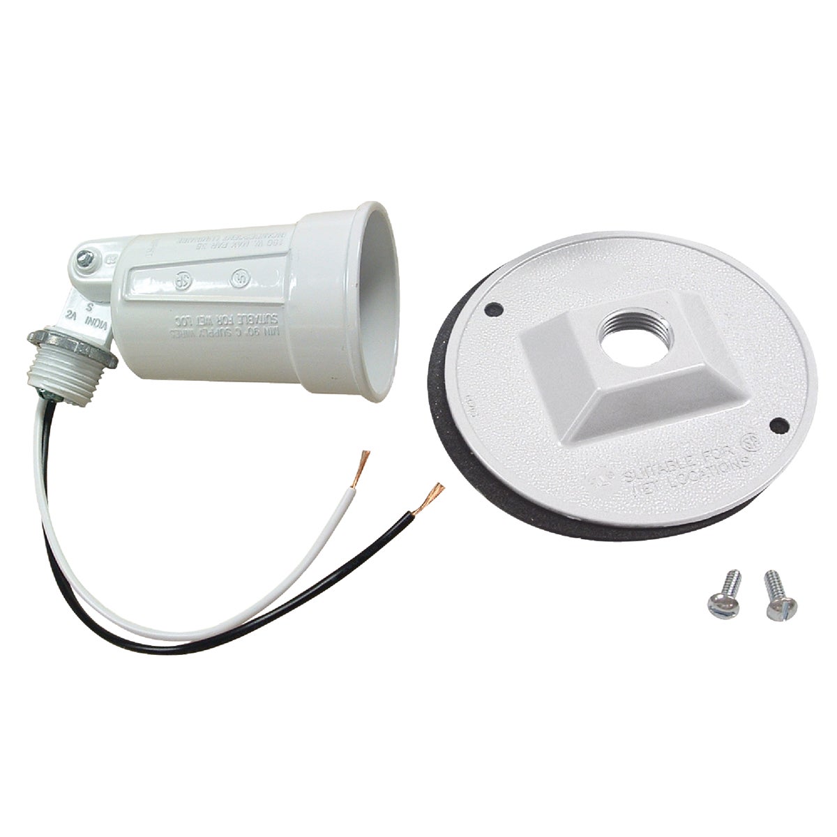 WHITE ROUND LAMPHOLDER - 5624-6 by Hubbell