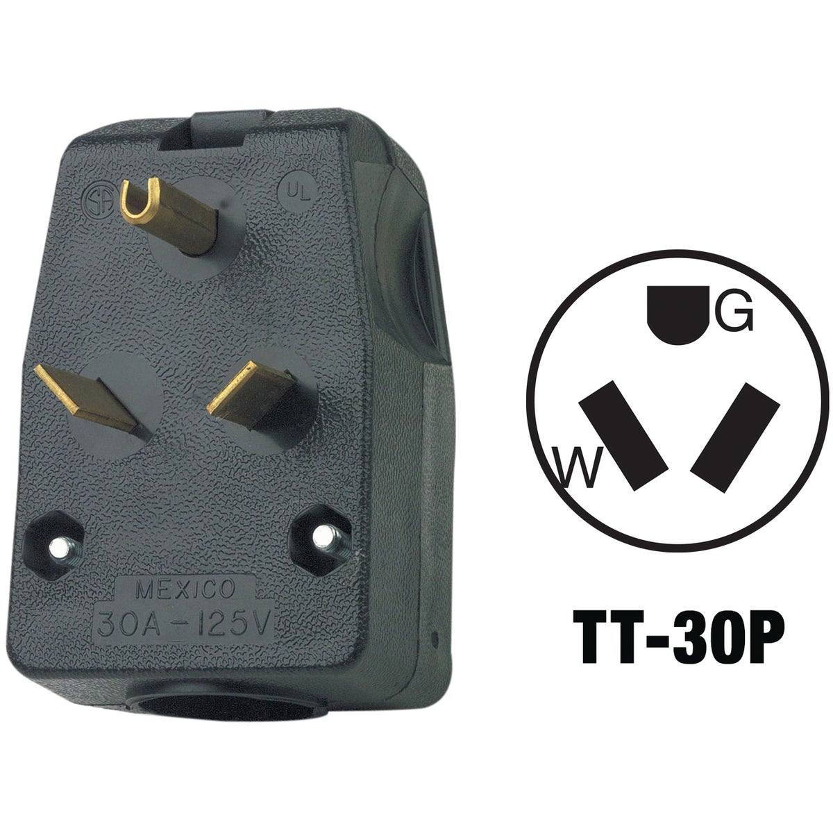 30A ANGLE PLUG - R50-830 by Leviton Mfg Co