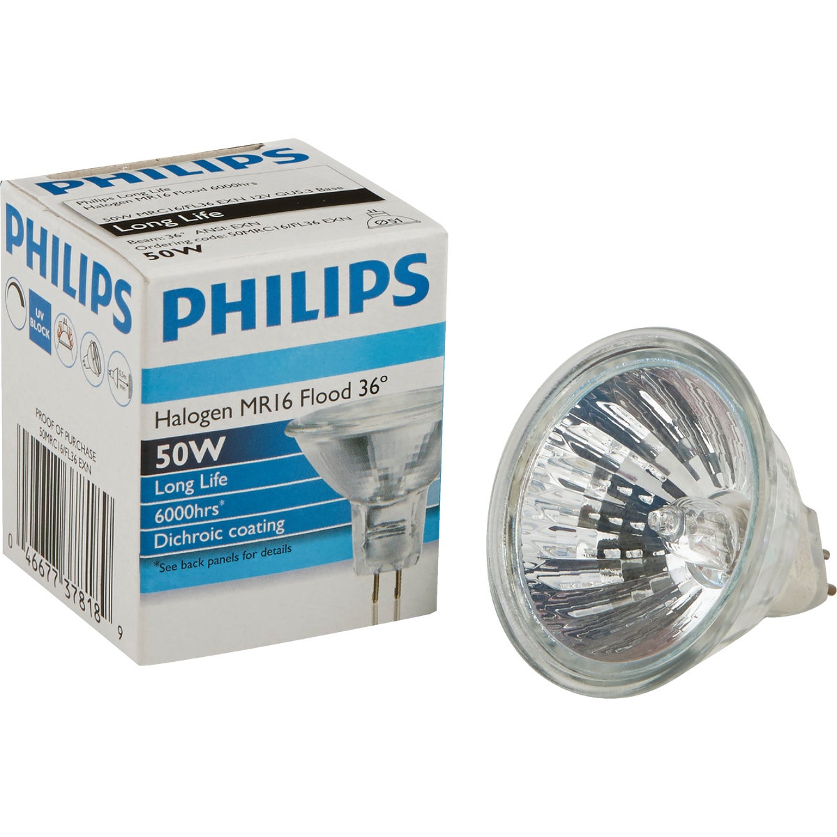 50W FL QTZ HALOGEN BULB - 21457 FAM6/Q50MR16/FL/CG by G E Lighting
