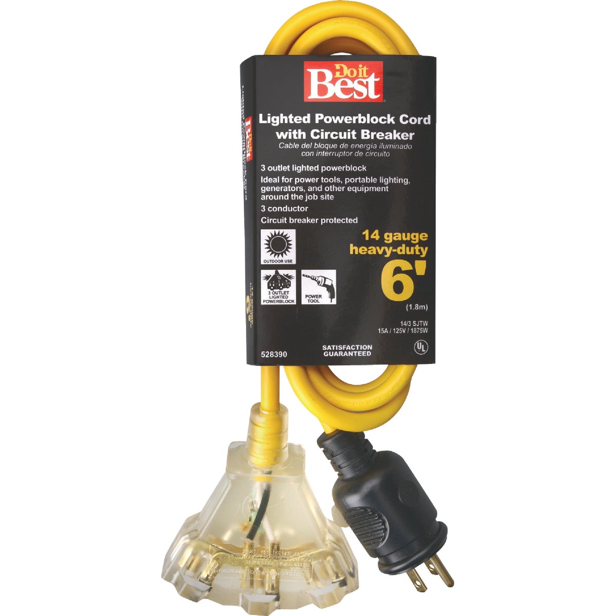 6' 14/3 3-OUTLET W/CIRBR - 553306 by Coleman Cable Import