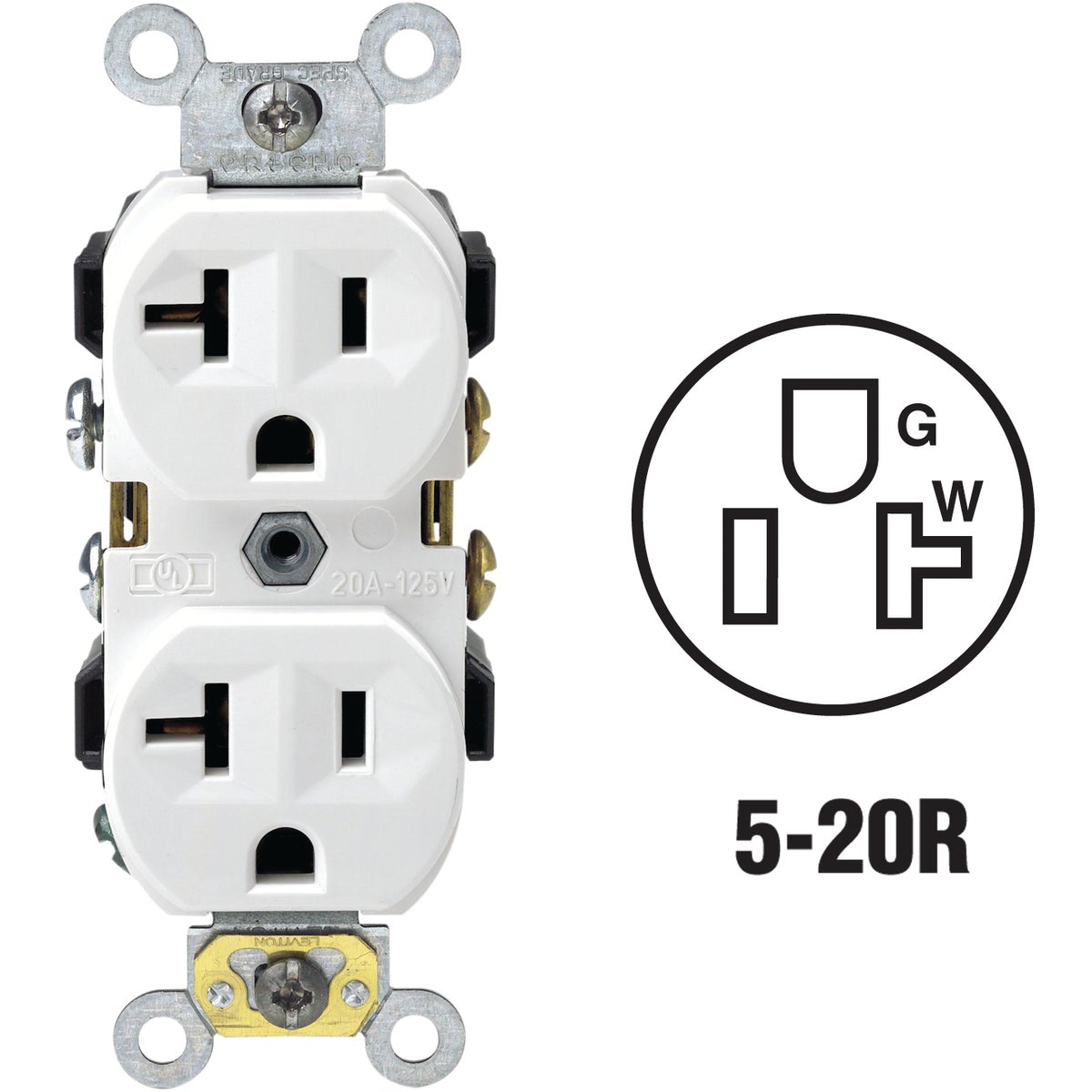 WHT DUPLEX OUTLET - S02-CR20-0WS by Leviton Mfg Co